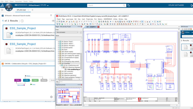 EPLAN et 3DExperience de Dassault Systèmes sont désormais harmonisés grâce au connecteur PLM 3DExperience qui automatise les tâches de routine.