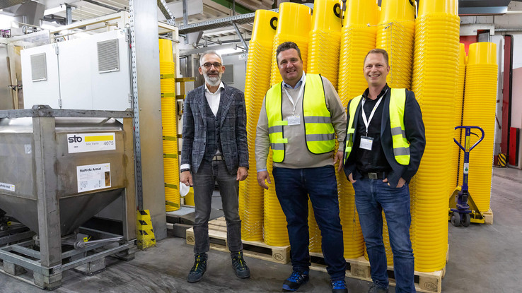 Joachim Hauschel (Sto), Klaus Lechtenbörger (EPLAN) und Ronny Kaltschmid (Kaltschmid Industrial Engineering – v.l.)