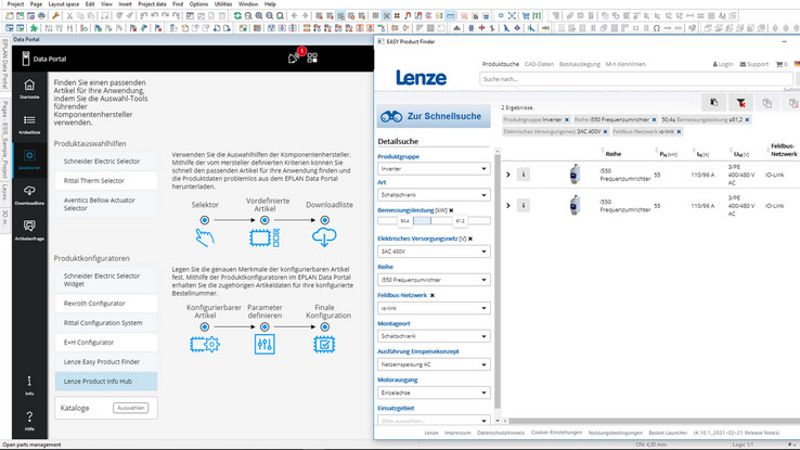 Über Konfiguratoren wie den Lenze Easy Product Finder gelangen Anwender des Portals in wenigen Schritten zu einem geeigneten Gerät der i550 Serie.