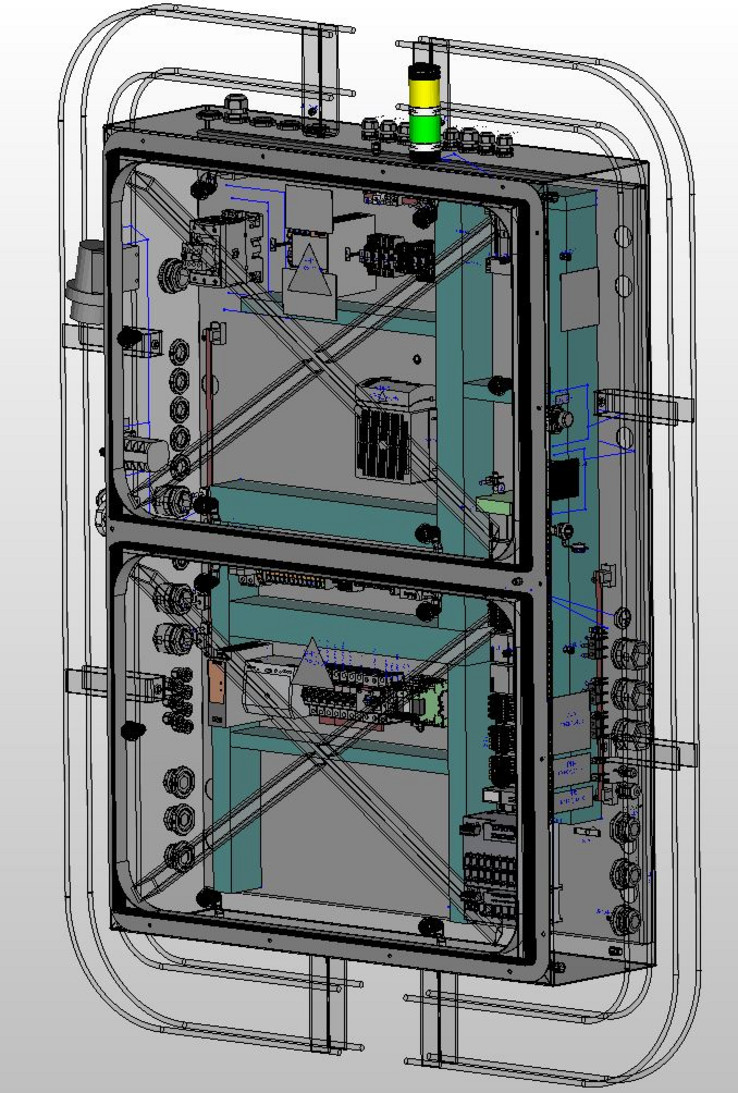 Nabenschaltschrank, der in EPLAN Pro Panel geplant wurde.